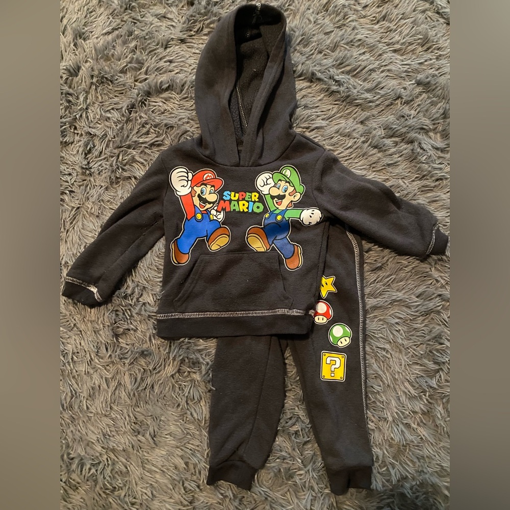 Nintendo Super Mario Charcoal Hoodie